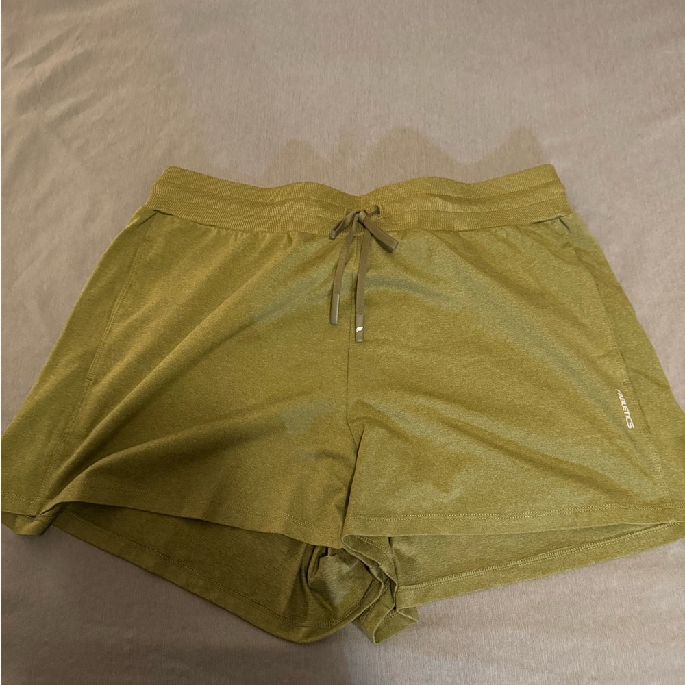Fabletics Green Athletic Shorts with Drawstring Waistband